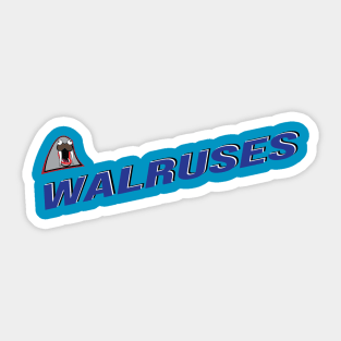 Fighting Walruses Alt Logo - Retro Sticker